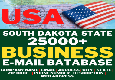USA,  South Dakota State Business Email Database,  25000+ Email lists