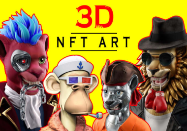 3d NFT character,  3d NFT art,  NFT art And NFT 3d animation