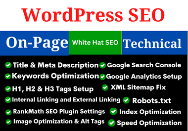 On Page SEO and Technical Optimization for your WordPress Website