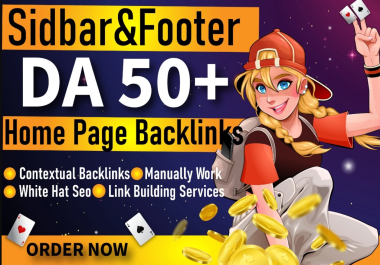 Build 25 High Authority Homepage BlogRoll/SIDEBAR/FOOTER dofollow backlinks