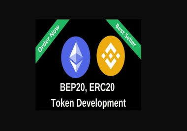 I will create and deploy bep20 token,  erc20 token on bsc and etherscan,  blockchain developments