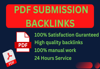 I will provide 100 PDF submission backlinks with high quality sites