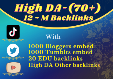 I Provide you with 1000 Backlinks with high 70+DA.