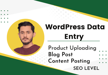 i will offer fast Wordpress data entry,  Product uploading,  content uploading and blog post seo base