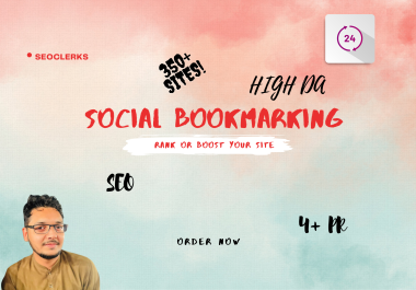 High quality social bookmarking backlinks submission 350+
