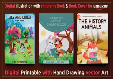 I will draw children book illustration or children book illustrator and cover