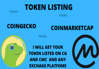 I will fast track list your token on Coinmarketcap,  Coingecko,  Trust Wallet Logo Update