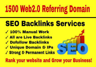 Rocket Ranking 1500 Web2.0 Referring Domain SEO Backlinks