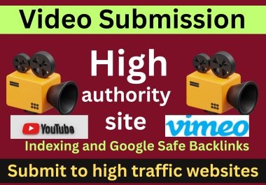 High Quality 20 Video Submission Backlinks on High PR & DA sites