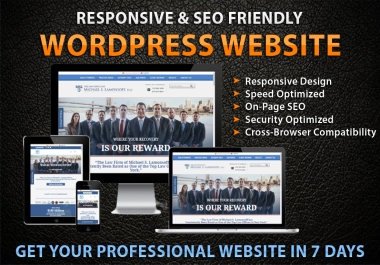 I will design modern,  responsive wordpress website design
