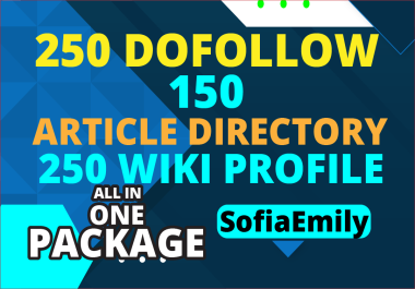 Google top ranking 250 Dofollow 150 Article Directory 250 Wiki Profile Backlinks