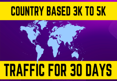 3000 to 5000 high-quality, country-targeted visitors directed to your website