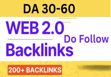Create 200 Web2.0 Backlinks DA 30-60