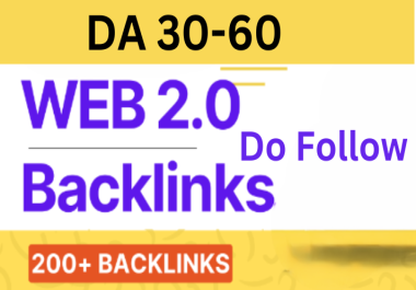 Create 200 Web2.0 Backlinks DA 30-60 