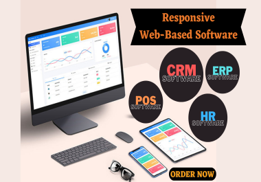 I will develop custom hrm,  erp,  pos,  CRM software for your business