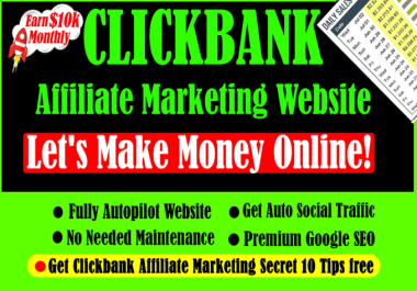 I will setup clickbank affiliate website for money making