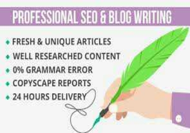 I will write 3000 words SEO article and content writing on any topic 