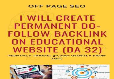 I will create permanent DO-Follow backlink on educational website