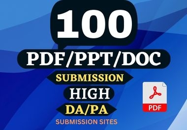 I will do 100 pdf and article submission to top pdf sharing sites