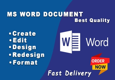 Format,  edit,  design,  and type word documents quickly