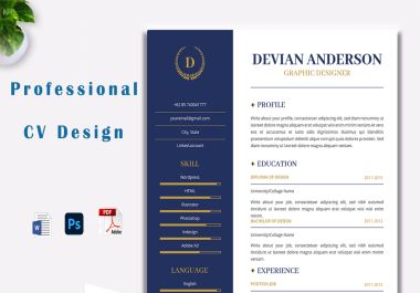 I will make professional cv design or resume design