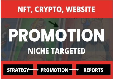 I will promote your nft,  crypto,  website,  opensea,  discord,  telegram,  twitter,  token
