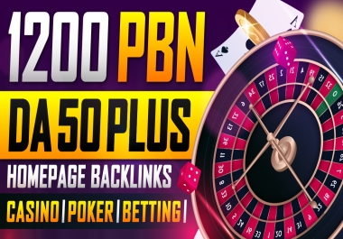 Rank Your Website with 1200 PBN DA 50 Plus Homepage Backlinks Casino Poker Betting Website 