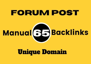 65 Forum Posting Backlinks manually with high DA Unique Domain at 1