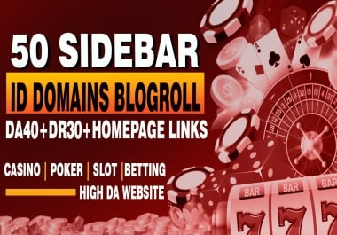 Powerful Casino & Poker SEO - 50 ID PBN Blogroll / Sidebar / Footer Links