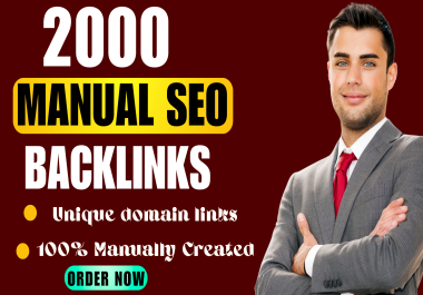 High Quality Manual 2000 SEO Backlinks for Off Page Optimization