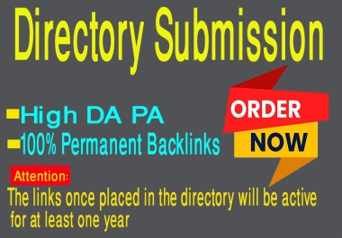 Provide 100 Directory Submission High DA PA site Backlinks