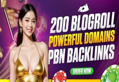 Permanent DA50+ 200 PBN Sidebar / Blogroll Links for Casino & Betting Rankings