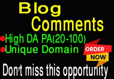 Build 200 Unique Domain Blog Comments High DA PA backlinks