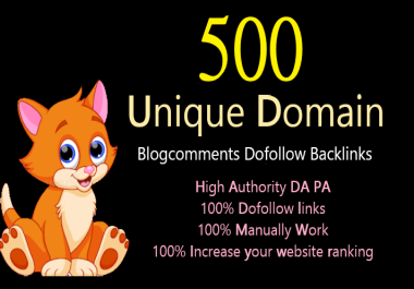 I provide you 500 unique domains back links blog comments