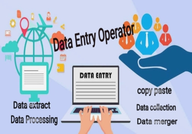 I will do Data entry, copy paste, typing data merger and Data convert