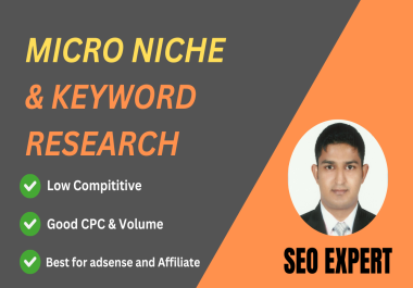 I will do highly profitable micro niche research with keywords for blog