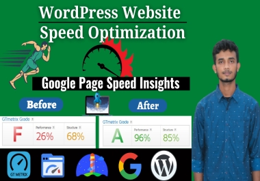 I will do wordpress speed optimization for google pagespeed insight