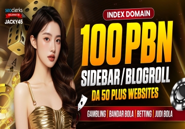 100 PowerFul Permanent Sidebar/ Blogroll / Footer PBN DA 50 Plus DoFollow Homepage Backlinks
