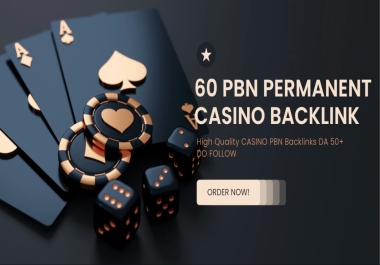 60 High Quality POKER PBN Backlinks DA 50+