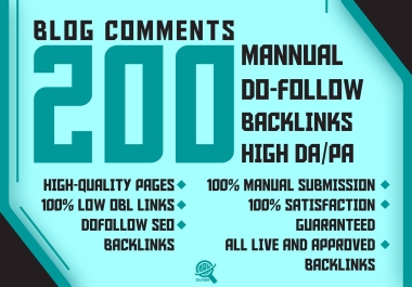 200 Dofollow Blog Comments SEO Backlinks on High Authority Sites