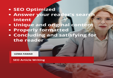 I will write professional seo optimized article of 1000 words