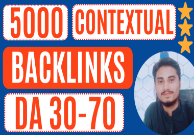 5000 DA30-70 Contextual Backlinks,  High DA Article Backlinks