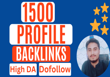 1500 Profile Backlinks,  High DA Dofollow Profile Backlinks