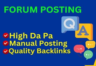 I will manually do 60 forum posting backlinks to top authority websites