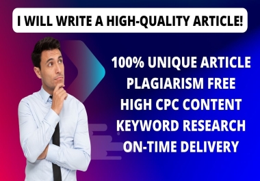 I Will Write 5x1000 Words High Quality Article