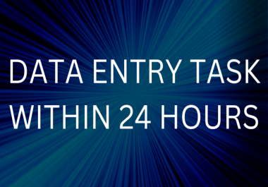 Data entry,  copy paste,  web research,  excel data entry and manual typing in just 24 hours