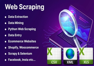 I will scrape data from websites