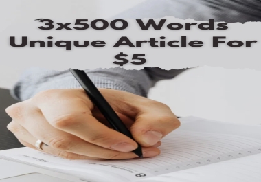 3x 500 words unique article no plagiarism