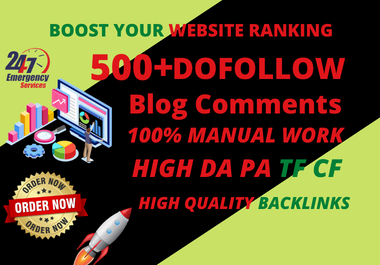 I will do 500 dofollow blog comments with high DA PA Backlinks