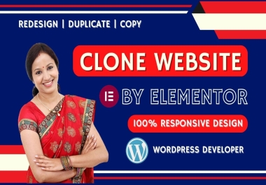 I will redesign,  duplicate,  or clone website by elementor pro